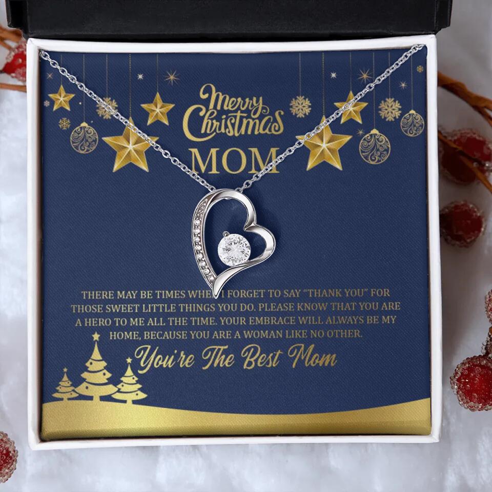 Merry Christmas Mom, You're The Best Mom Necklace - Christmas Gift for Mom