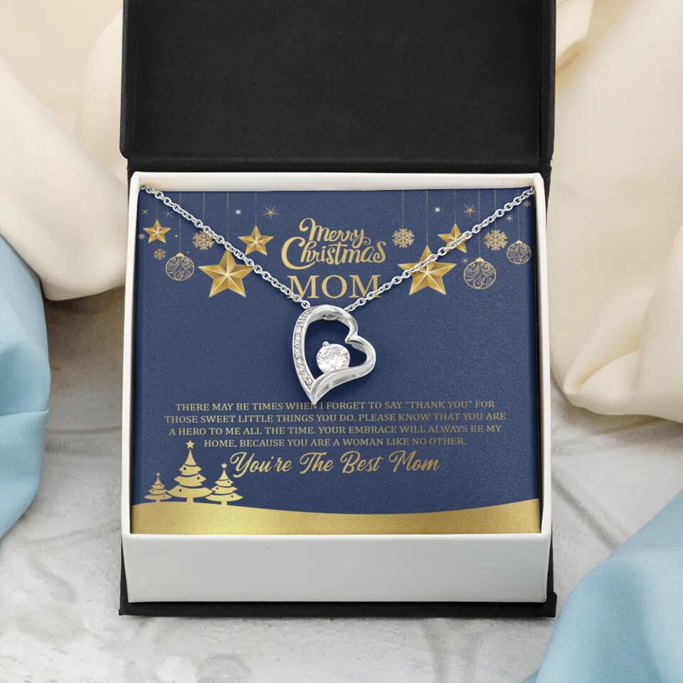 Merry Christmas Mom, You're The Best Mom Necklace - Christmas Gift for Mom