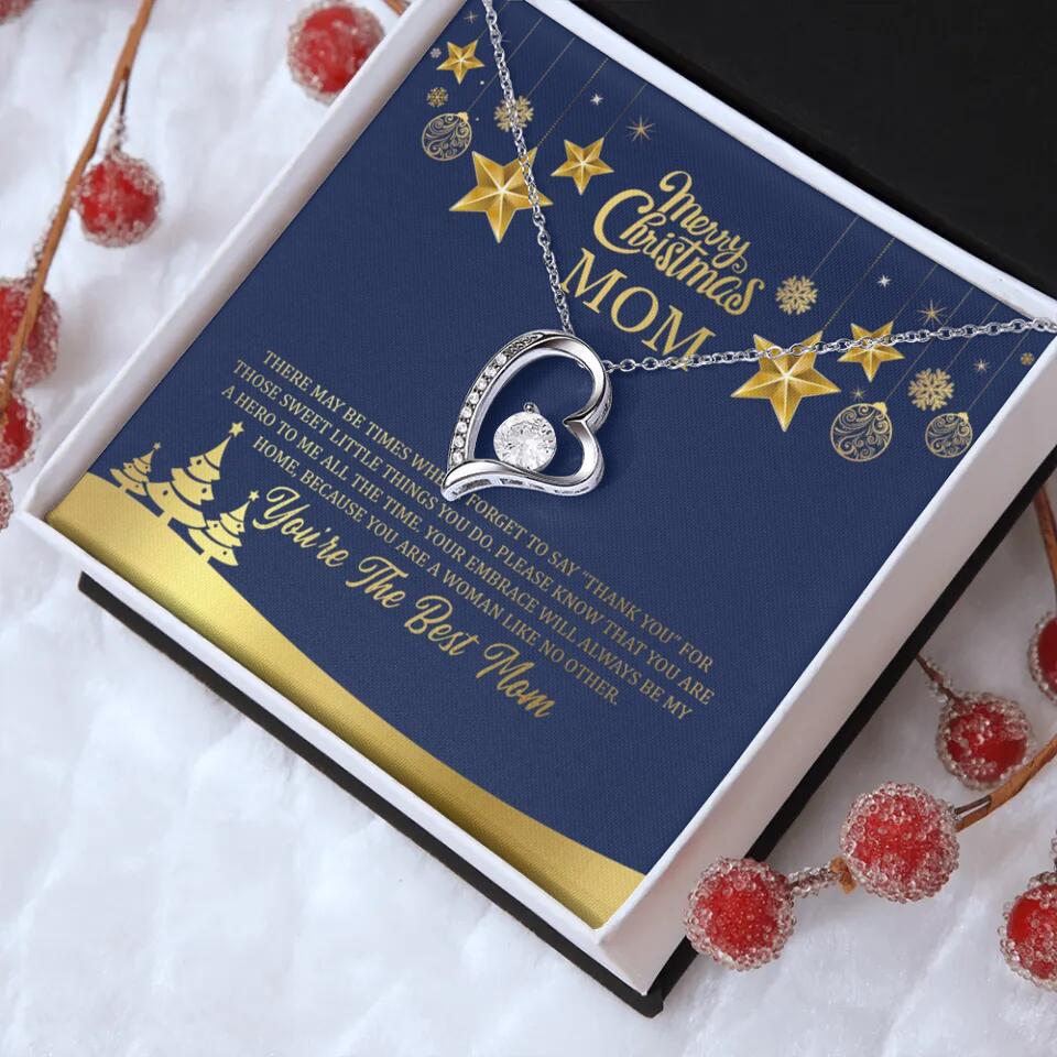Merry Christmas Mom, You're The Best Mom Necklace - Christmas Gift for Mom