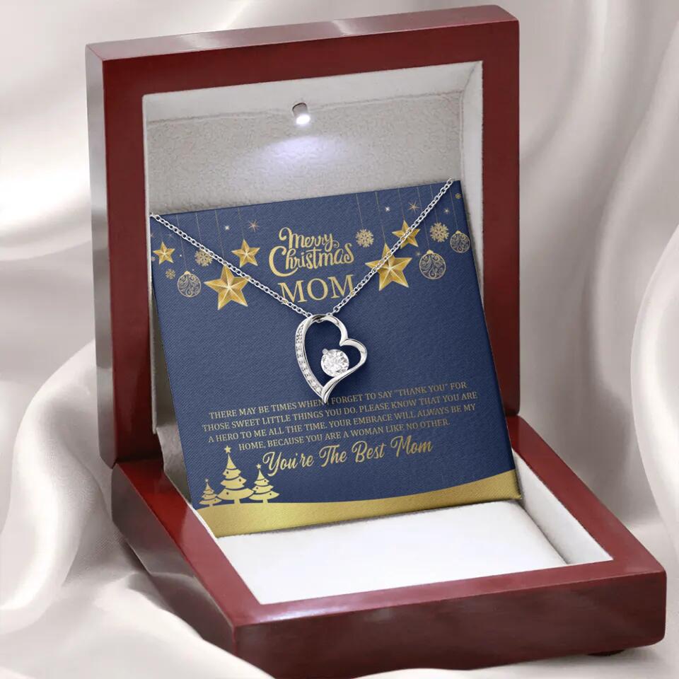Merry Christmas Mom, You're The Best Mom Necklace - Christmas Gift for Mom