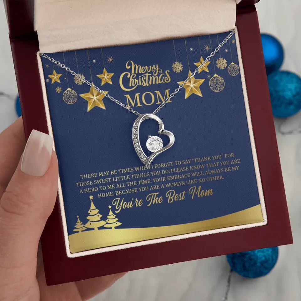 Merry Christmas Mom, You're The Best Mom Necklace - Christmas Gift for Mom