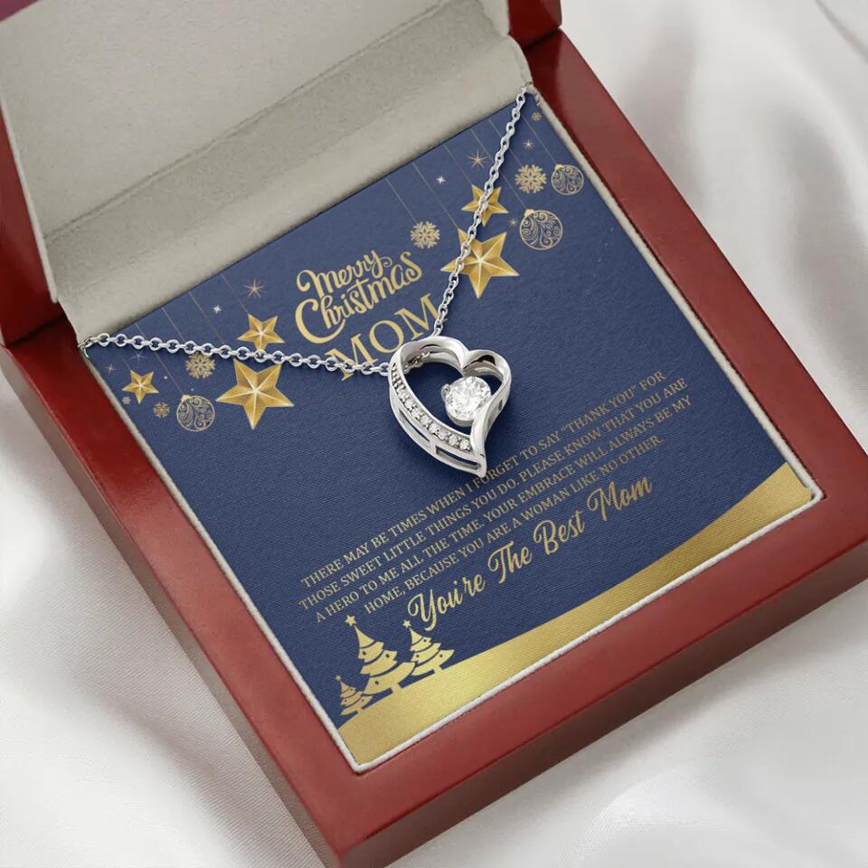 Merry Christmas Mom, You're The Best Mom Necklace - Christmas Gift for Mom