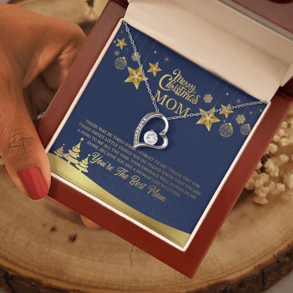 Merry Christmas Mom, You're The Best Mom Necklace - Christmas Gift for Mom