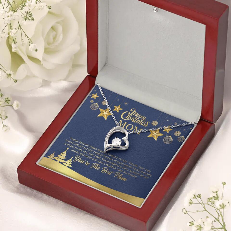 Merry Christmas Mom, You're The Best Mom Necklace - Christmas Gift for Mom
