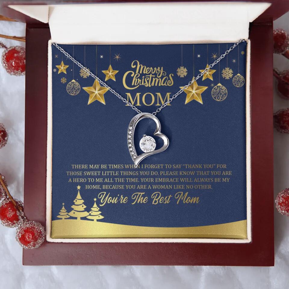 Merry Christmas Mom, You're The Best Mom Necklace - Christmas Gift for Mom