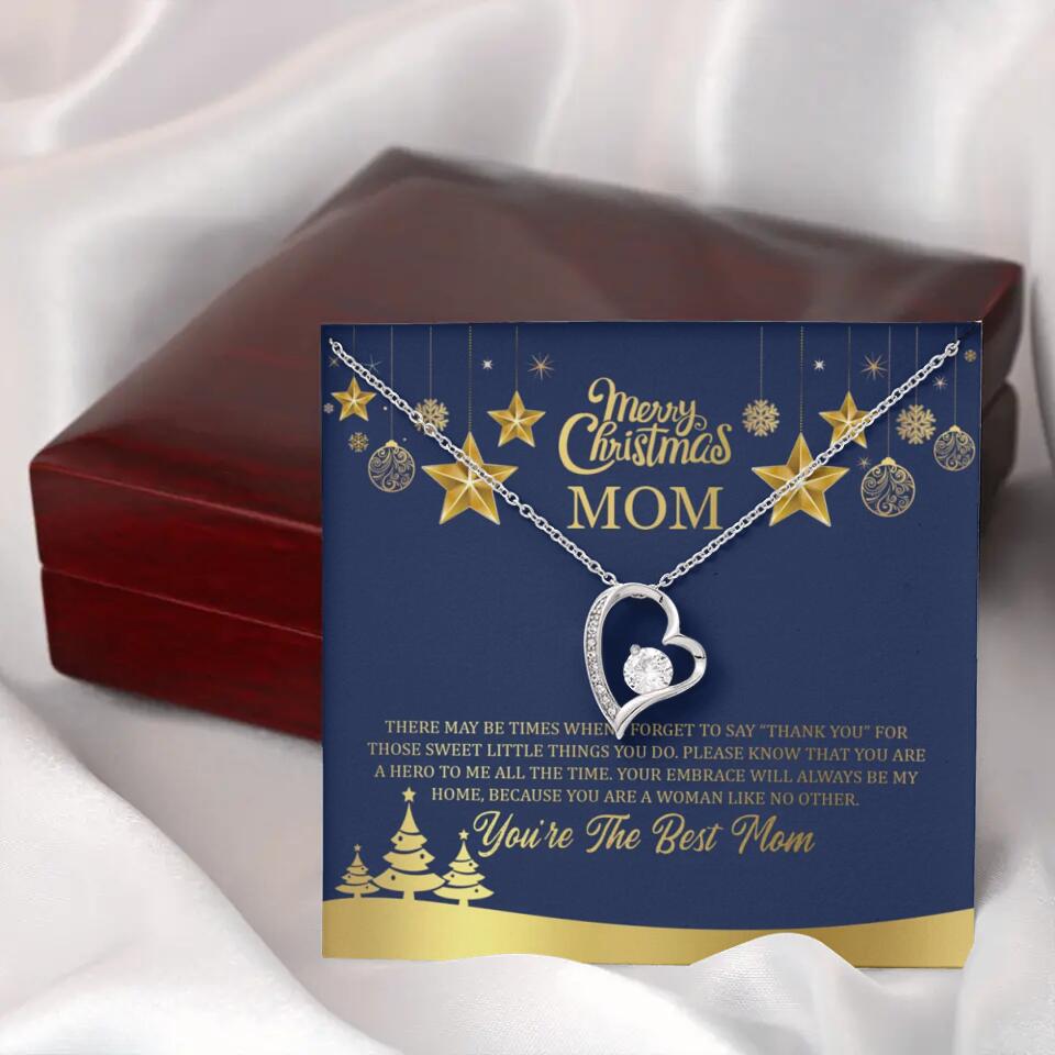 Merry Christmas Mom, You're The Best Mom Necklace - Christmas Gift for Mom
