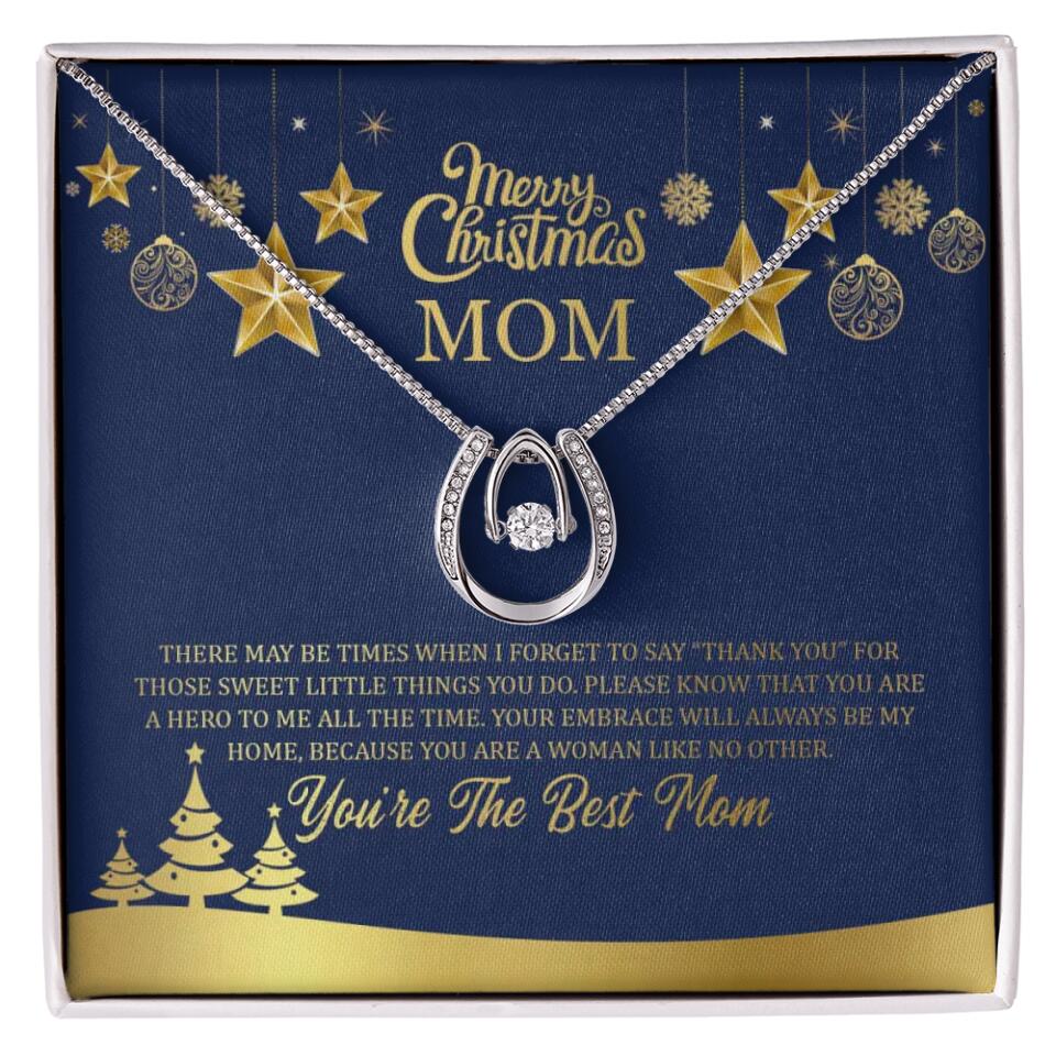Merry Christmas Mom, You're The Best Mom Necklace - Christmas Gift for Mom