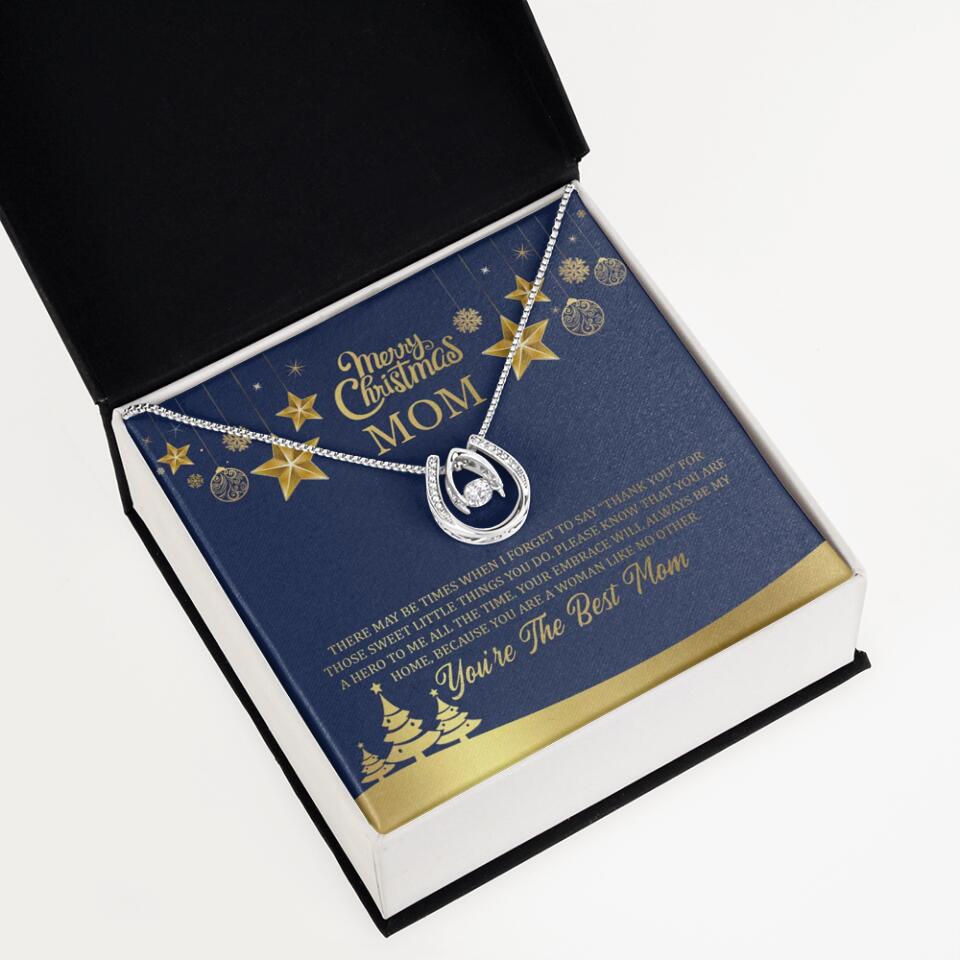 Merry Christmas Mom, You're The Best Mom Necklace - Christmas Gift for Mom