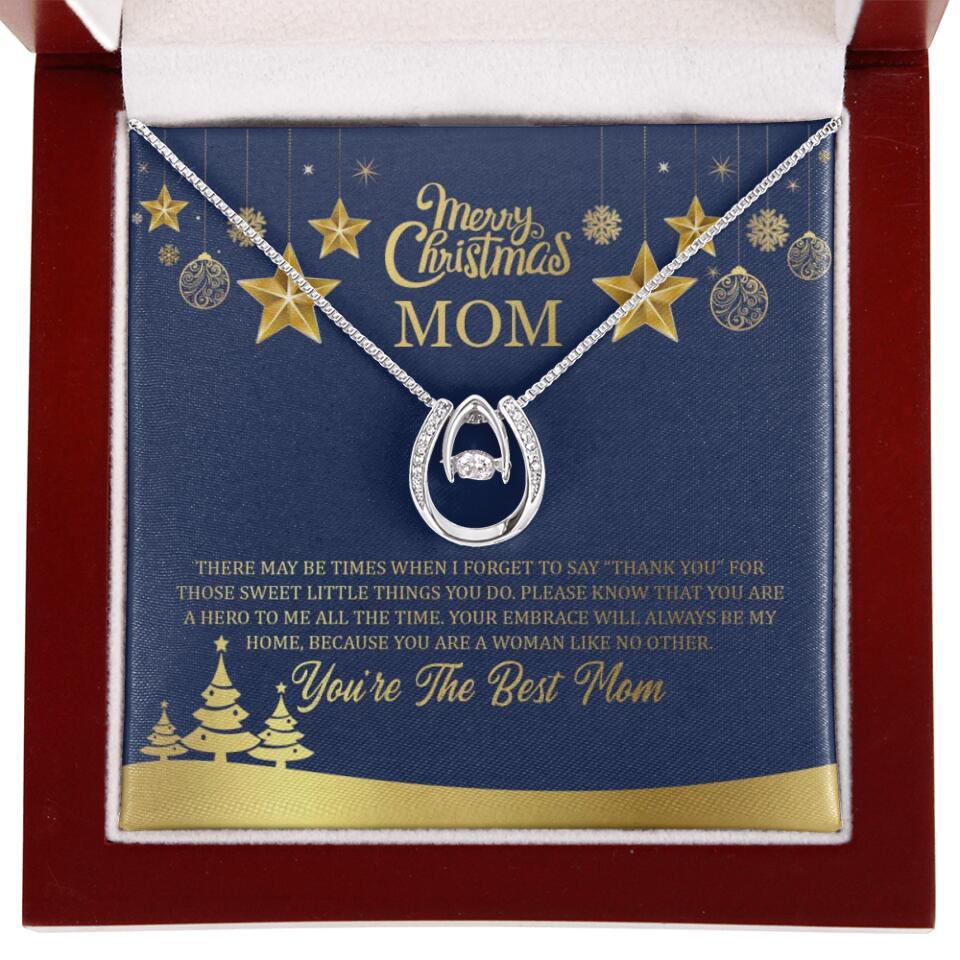 Merry Christmas Mom, You're The Best Mom Necklace - Christmas Gift for Mom