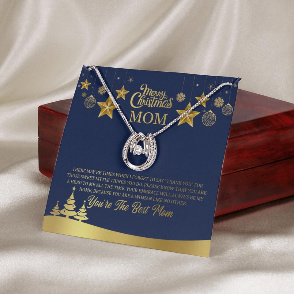 Merry Christmas Mom, You're The Best Mom Necklace - Christmas Gift for Mom
