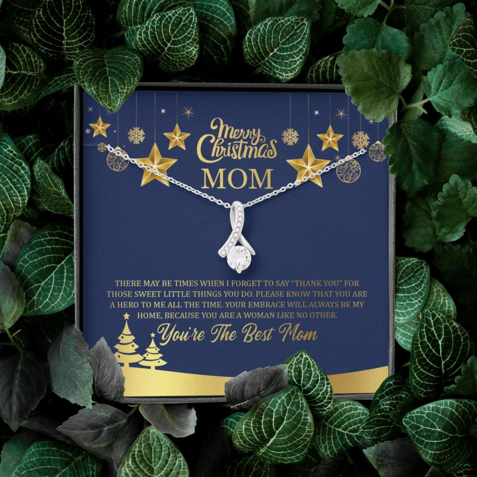 Merry Christmas Mom, You're The Best Mom Necklace - Christmas Gift for Mom