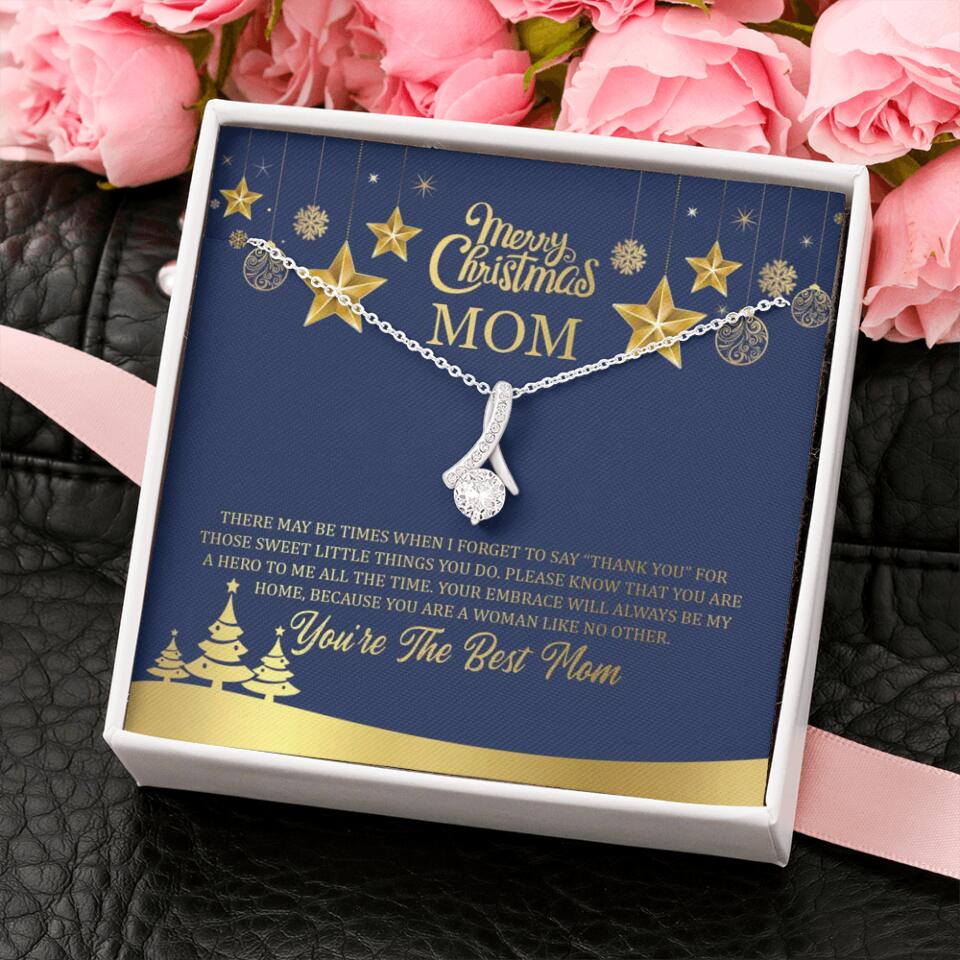 Merry Christmas Mom, You're The Best Mom Necklace - Christmas Gift for Mom