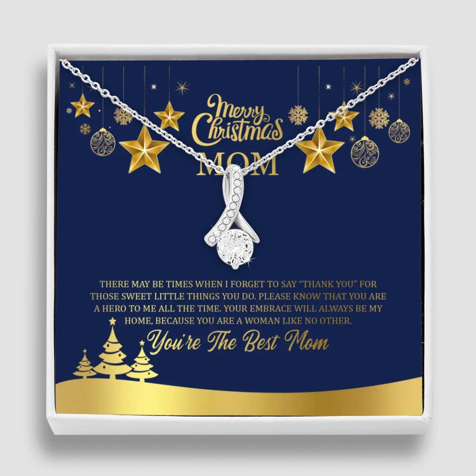 Merry Christmas Mom, You're The Best Mom Necklace - Christmas Gift for Mom