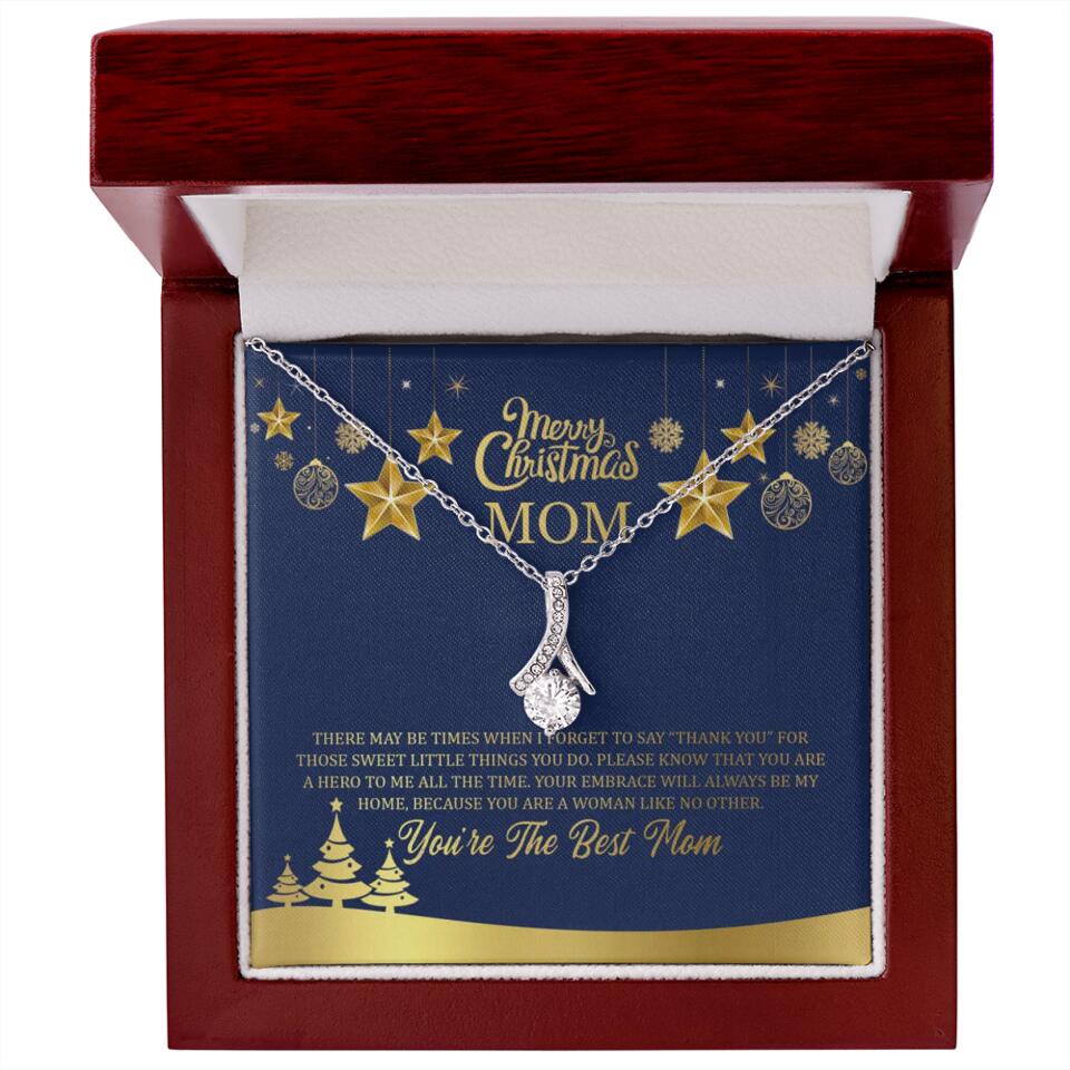 Merry Christmas Mom, You're The Best Mom Necklace - Christmas Gift for Mom