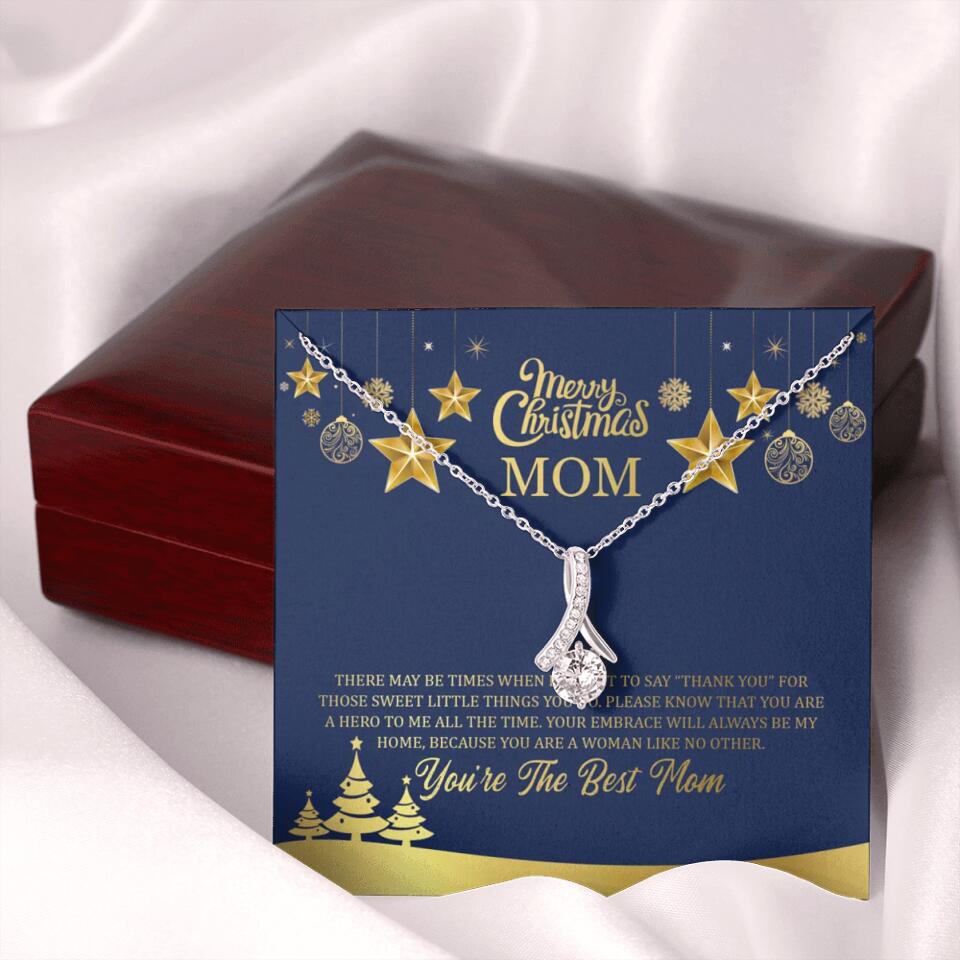 Merry Christmas Mom, You're The Best Mom Necklace - Christmas Gift for Mom