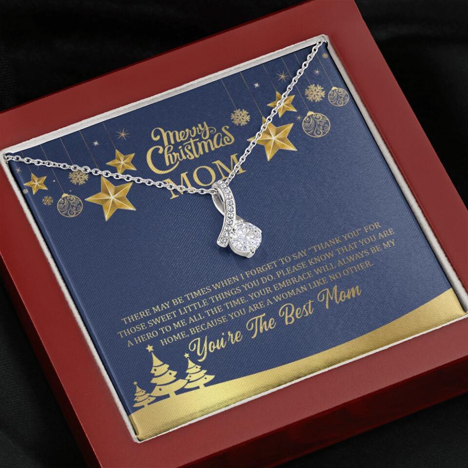 Merry Christmas Mom, You're The Best Mom Necklace - Christmas Gift for Mom