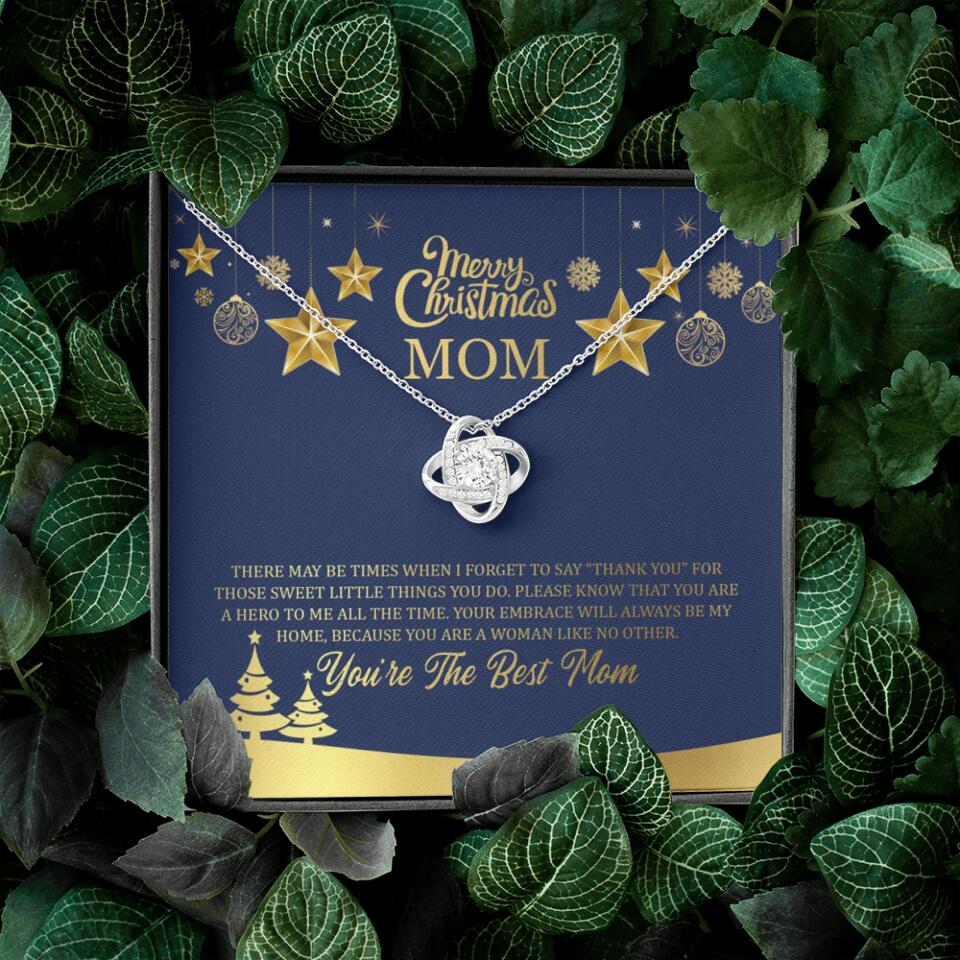 Merry Christmas Mom, You're The Best Mom Necklace - Christmas Gift for Mom