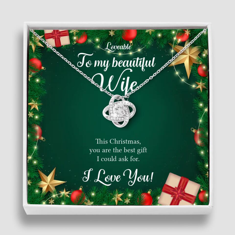 Alluring Beauty - Personalized Xmas White Gold Necklace