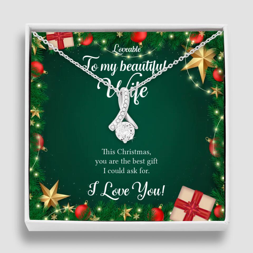 Alluring Beauty - Personalized Xmas White Gold Necklace