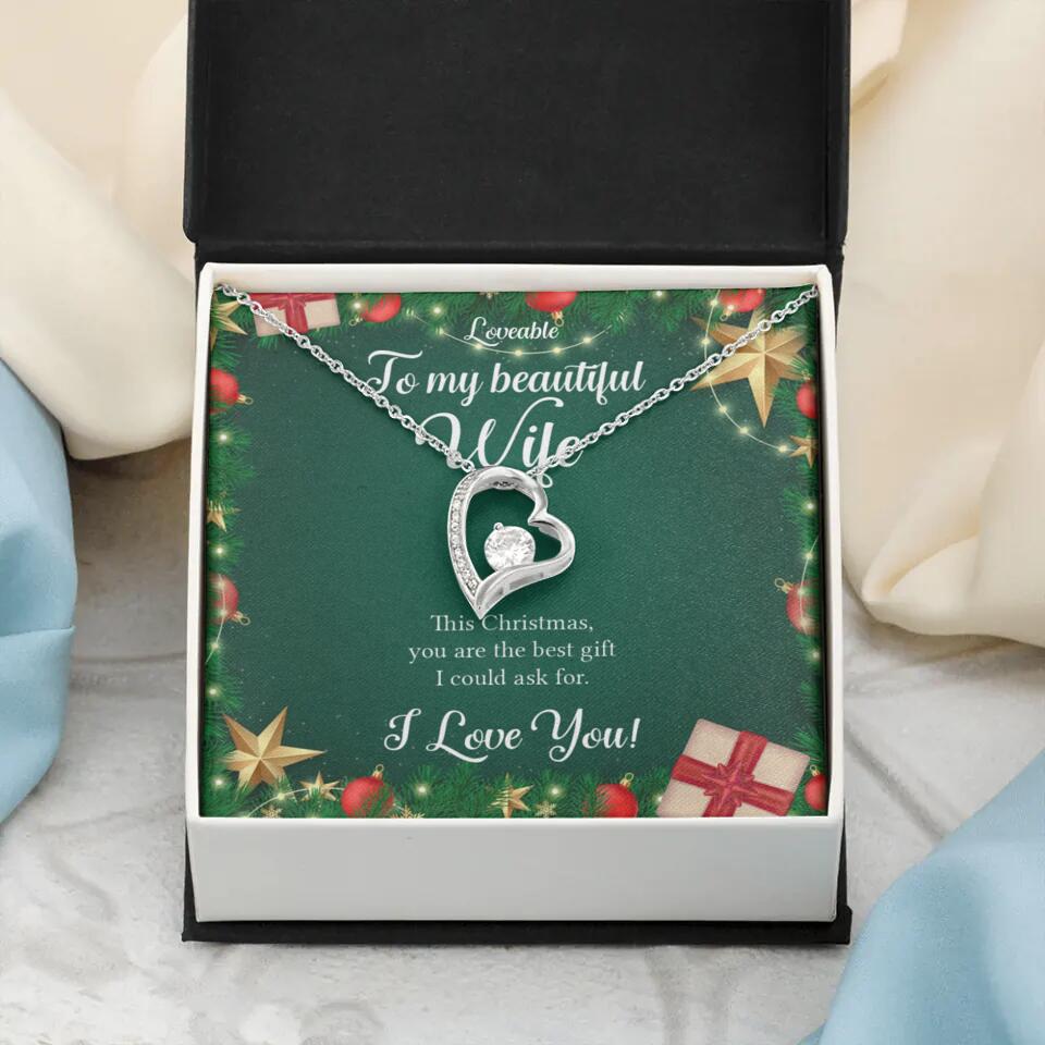 Alluring Beauty - Personalized Xmas White Gold Necklace