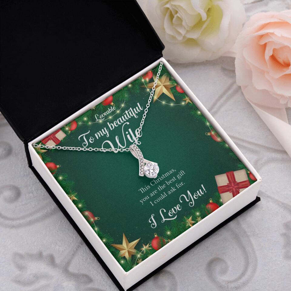 Alluring Beauty - Personalized Xmas White Gold Necklace