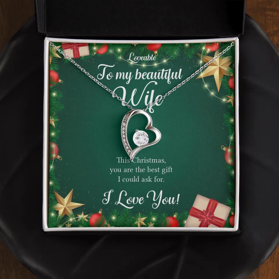 Alluring Beauty - Personalized Xmas White Gold Necklace
