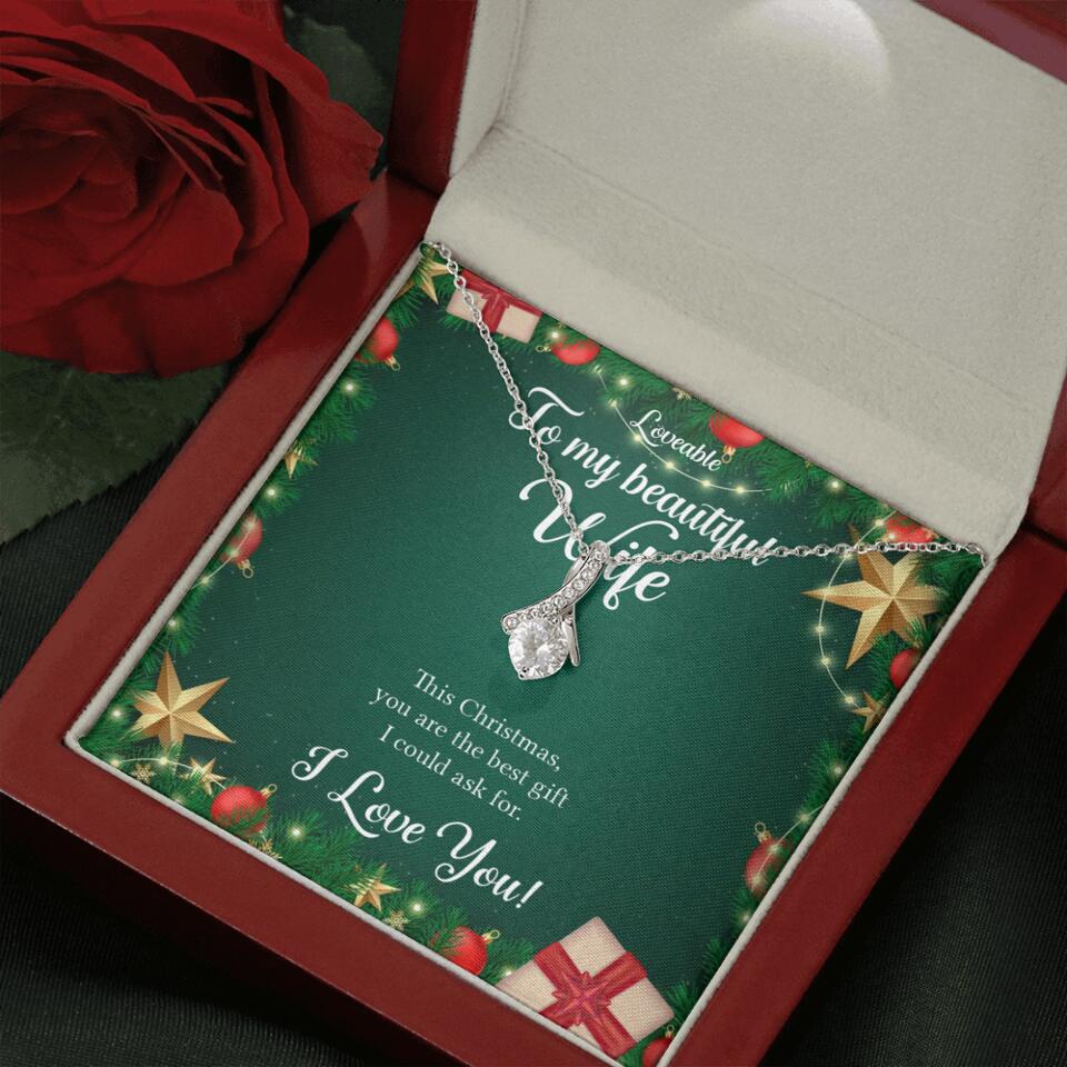 Alluring Beauty - Personalized Xmas White Gold Necklace