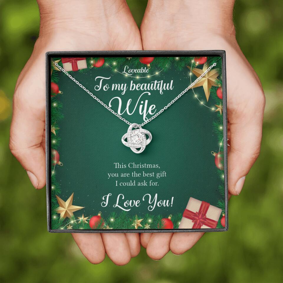 Alluring Beauty - Personalized Xmas White Gold Necklace