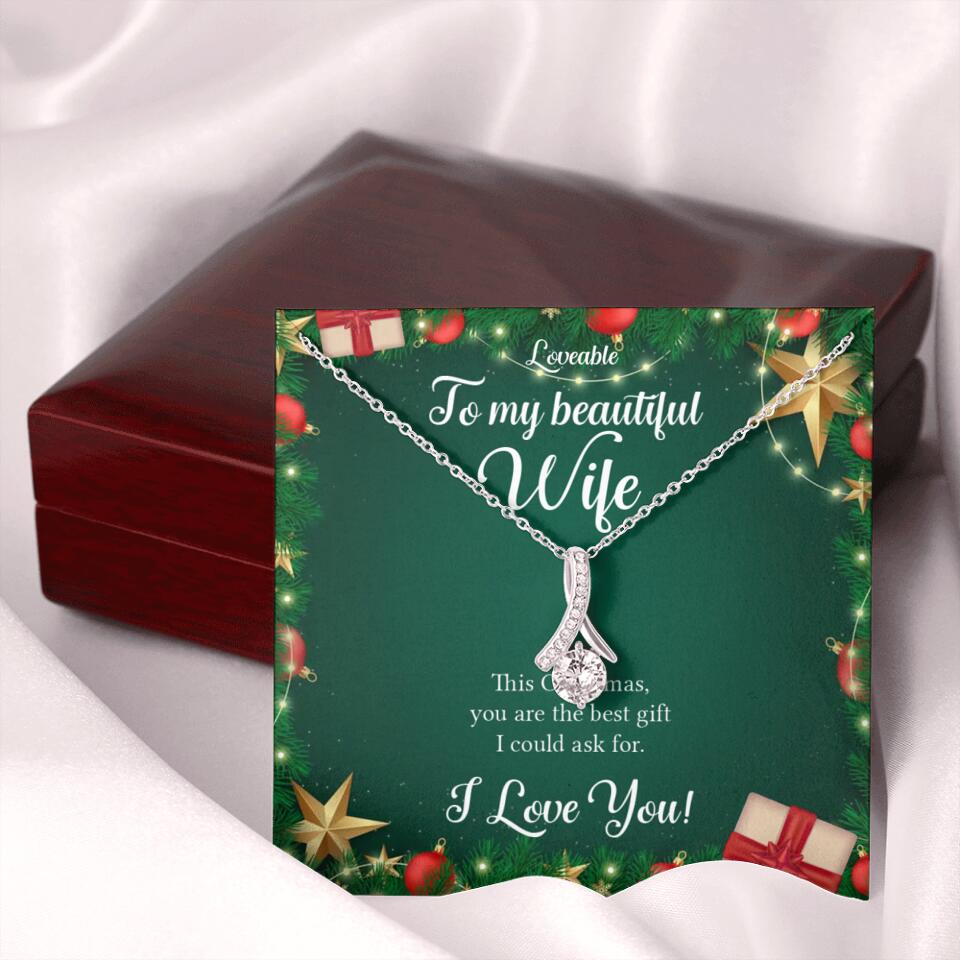 Alluring Beauty - Personalized Xmas White Gold Necklace