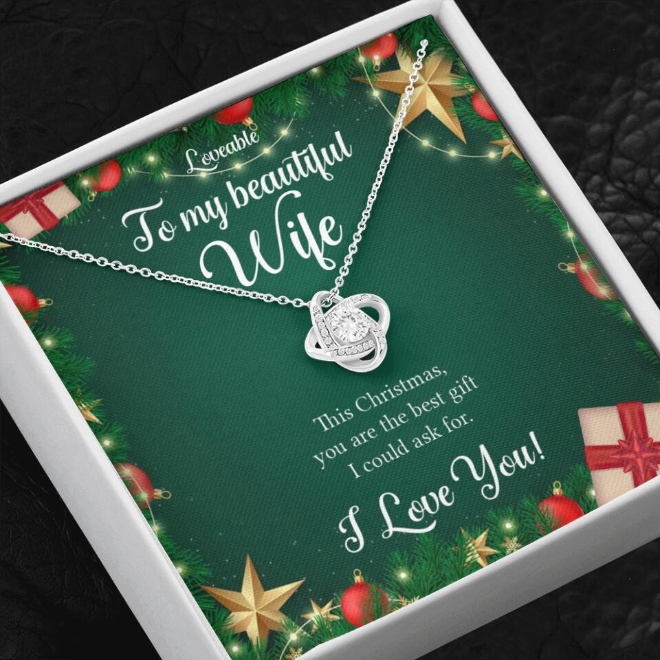 Alluring Beauty - Personalized Xmas White Gold Necklace