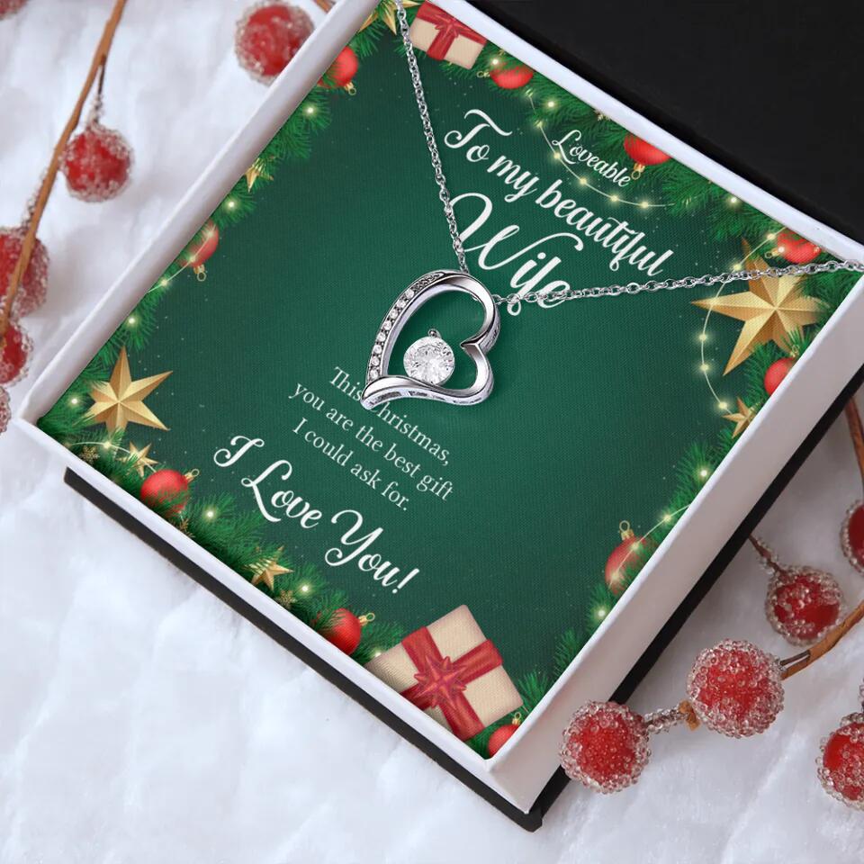 Alluring Beauty - Personalized Xmas White Gold Necklace