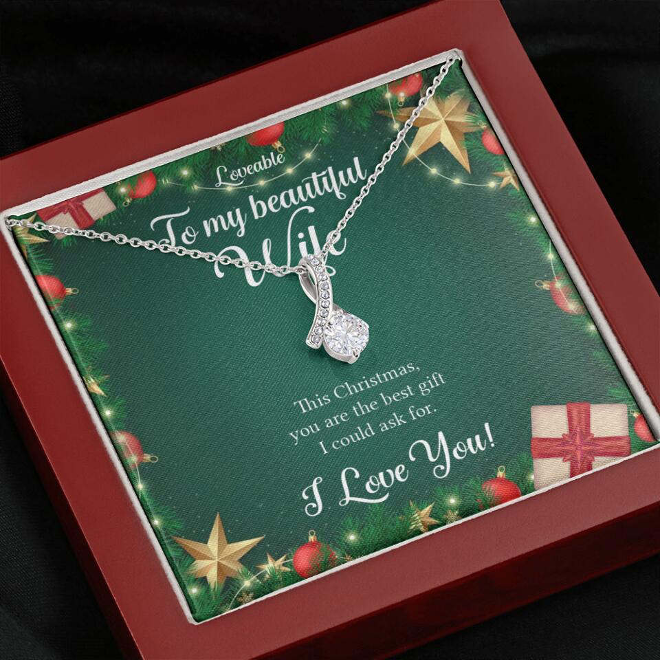 Alluring Beauty - Personalized Xmas White Gold Necklace