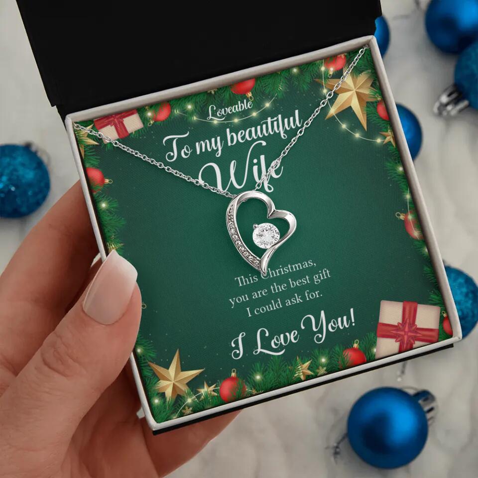 Alluring Beauty - Personalized Xmas White Gold Necklace