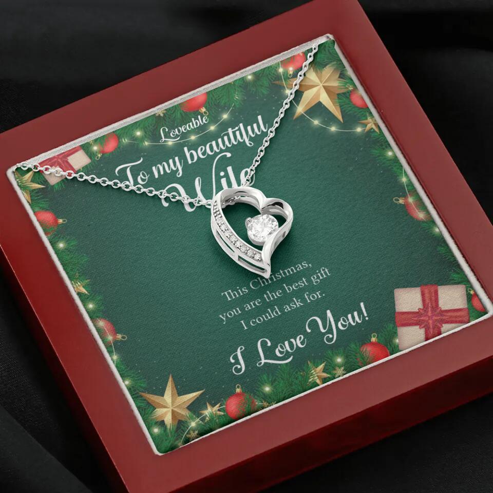 Alluring Beauty - Personalized Xmas White Gold Necklace