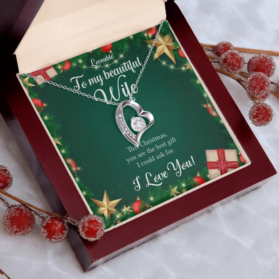 Alluring Beauty - Personalized Xmas White Gold Necklace