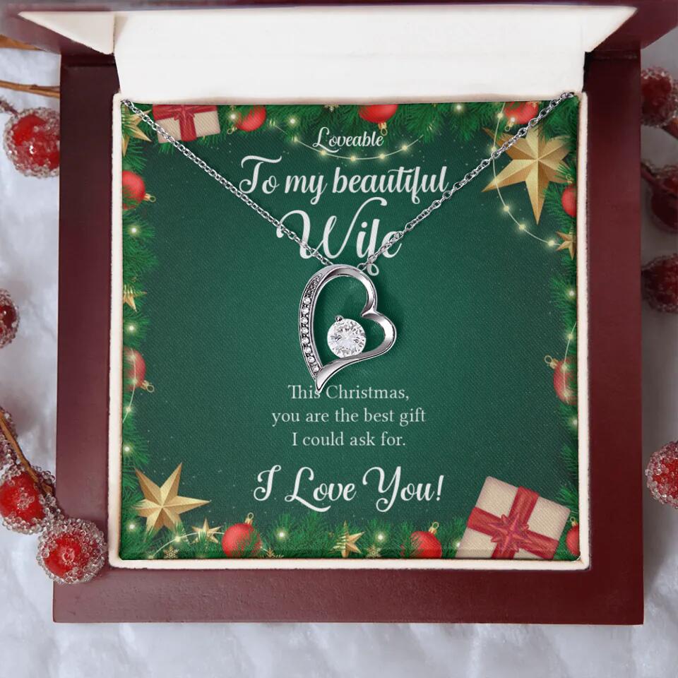 Alluring Beauty - Personalized Xmas White Gold Necklace