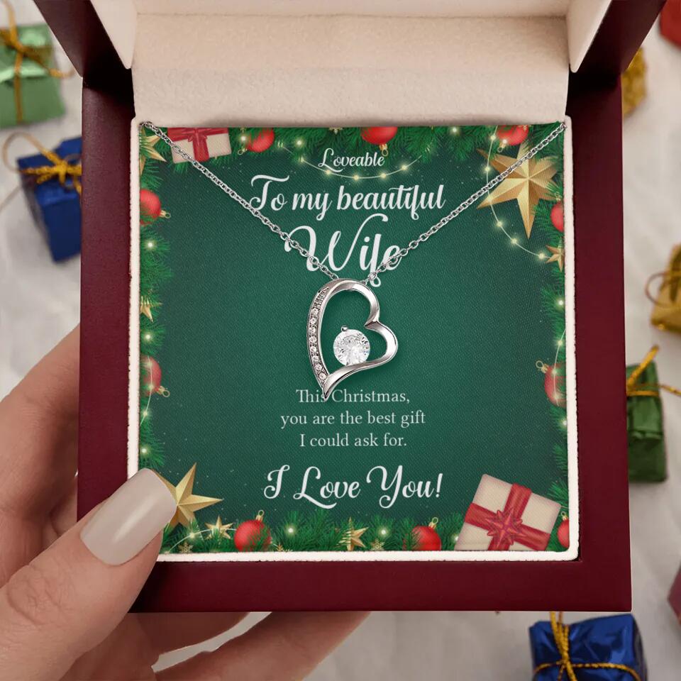 Alluring Beauty - Personalized Xmas White Gold Necklace