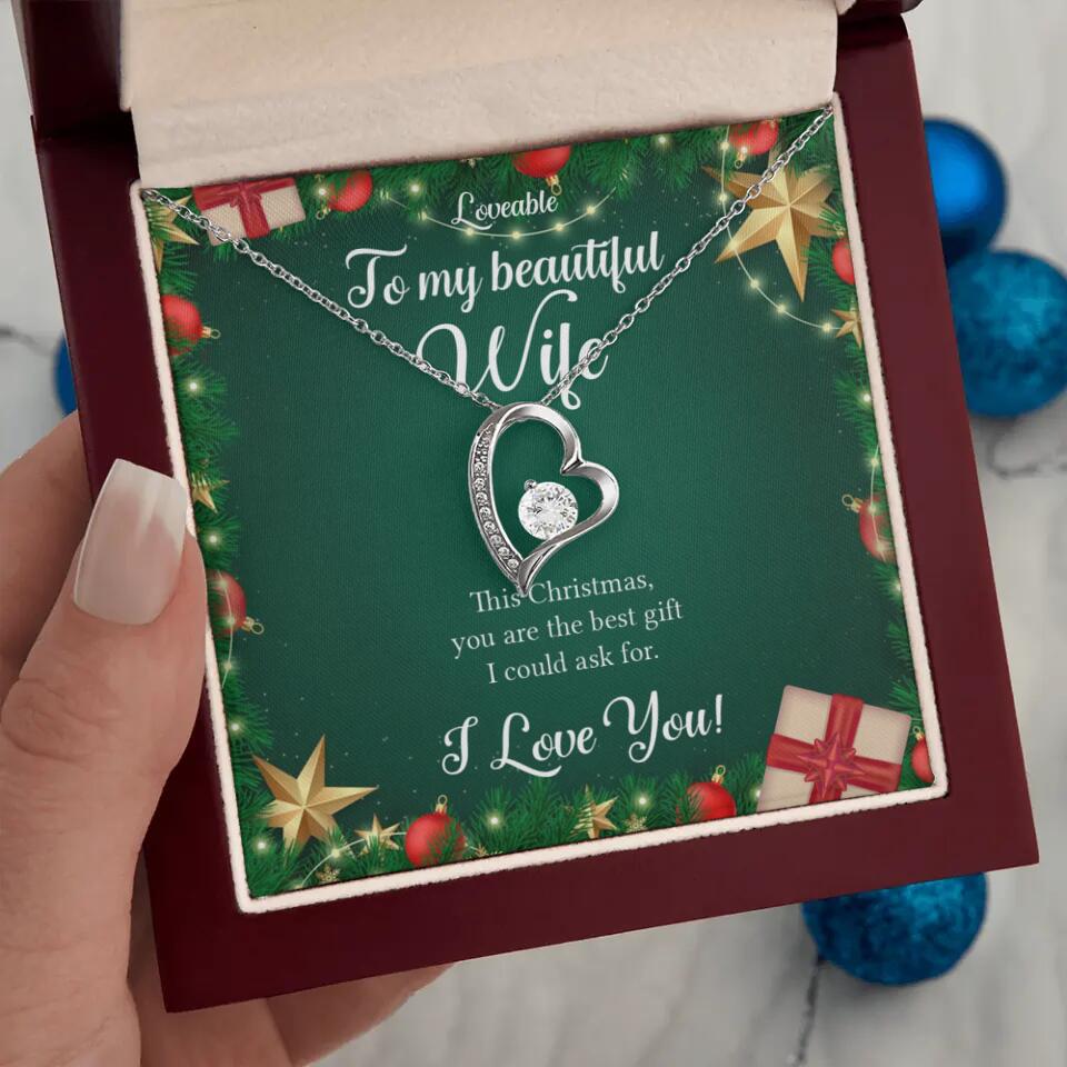 Alluring Beauty - Personalized Xmas White Gold Necklace