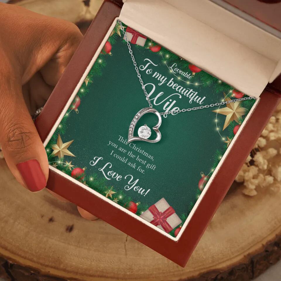 Alluring Beauty - Personalized Xmas White Gold Necklace