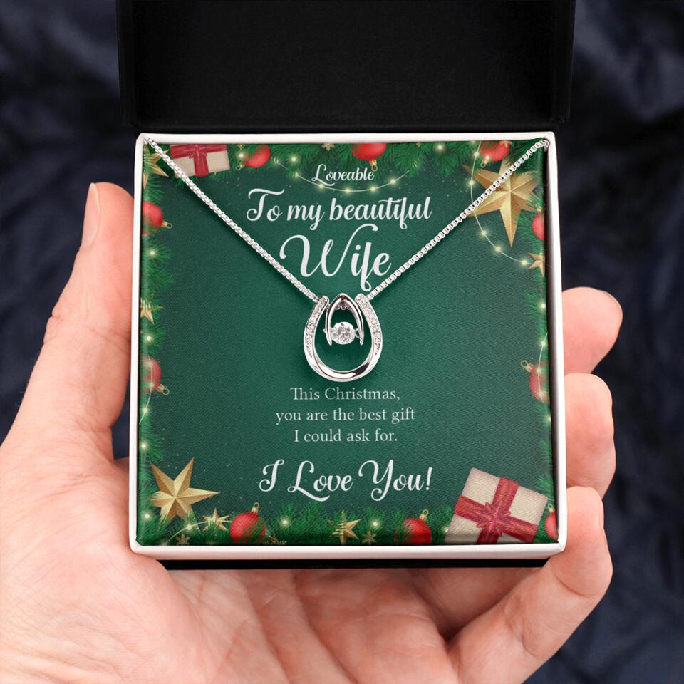 Alluring Beauty - Personalized Xmas White Gold Necklace