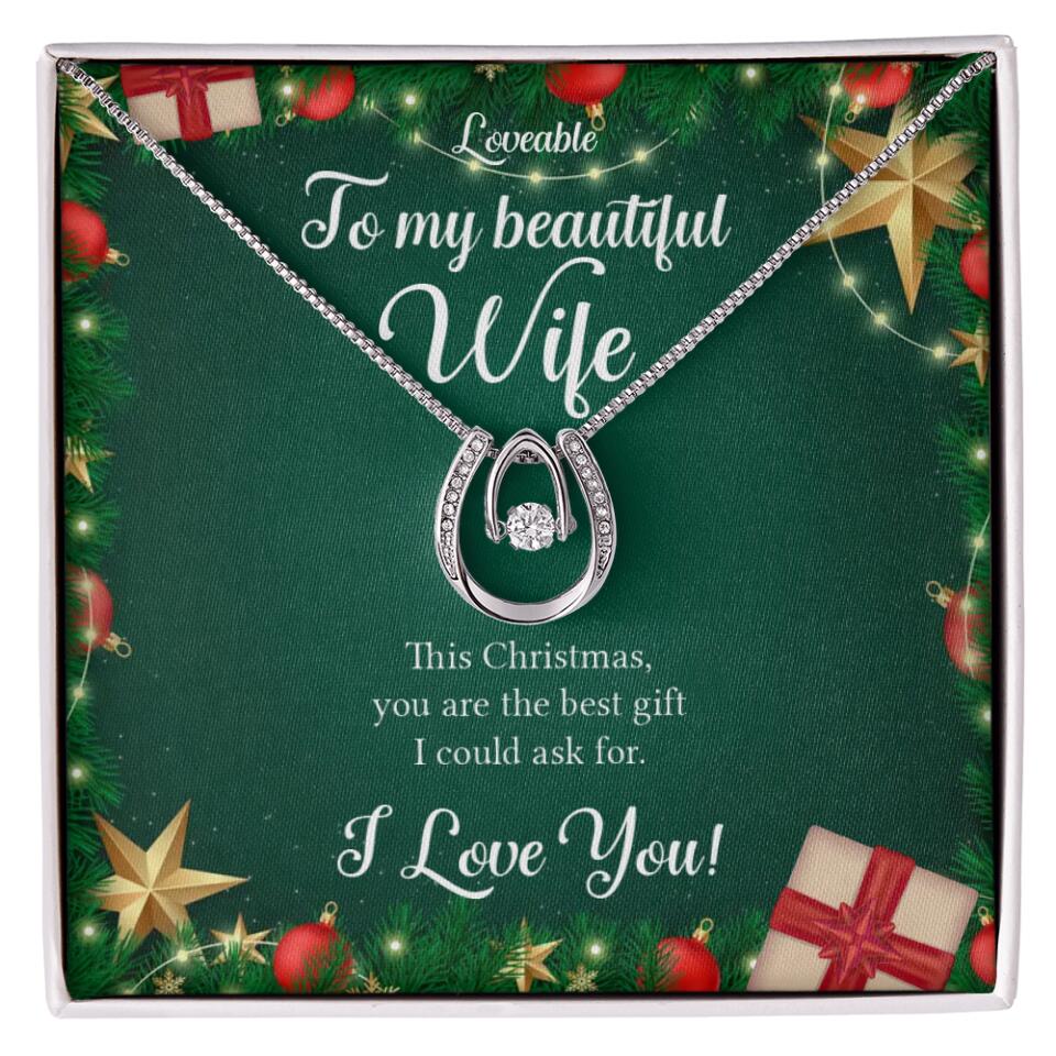 Alluring Beauty - Personalized Xmas White Gold Necklace