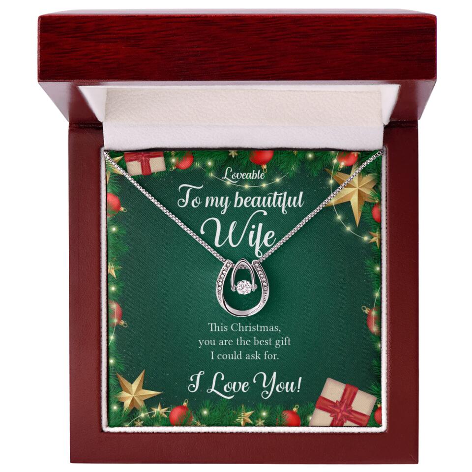 Alluring Beauty - Personalized Xmas White Gold Necklace