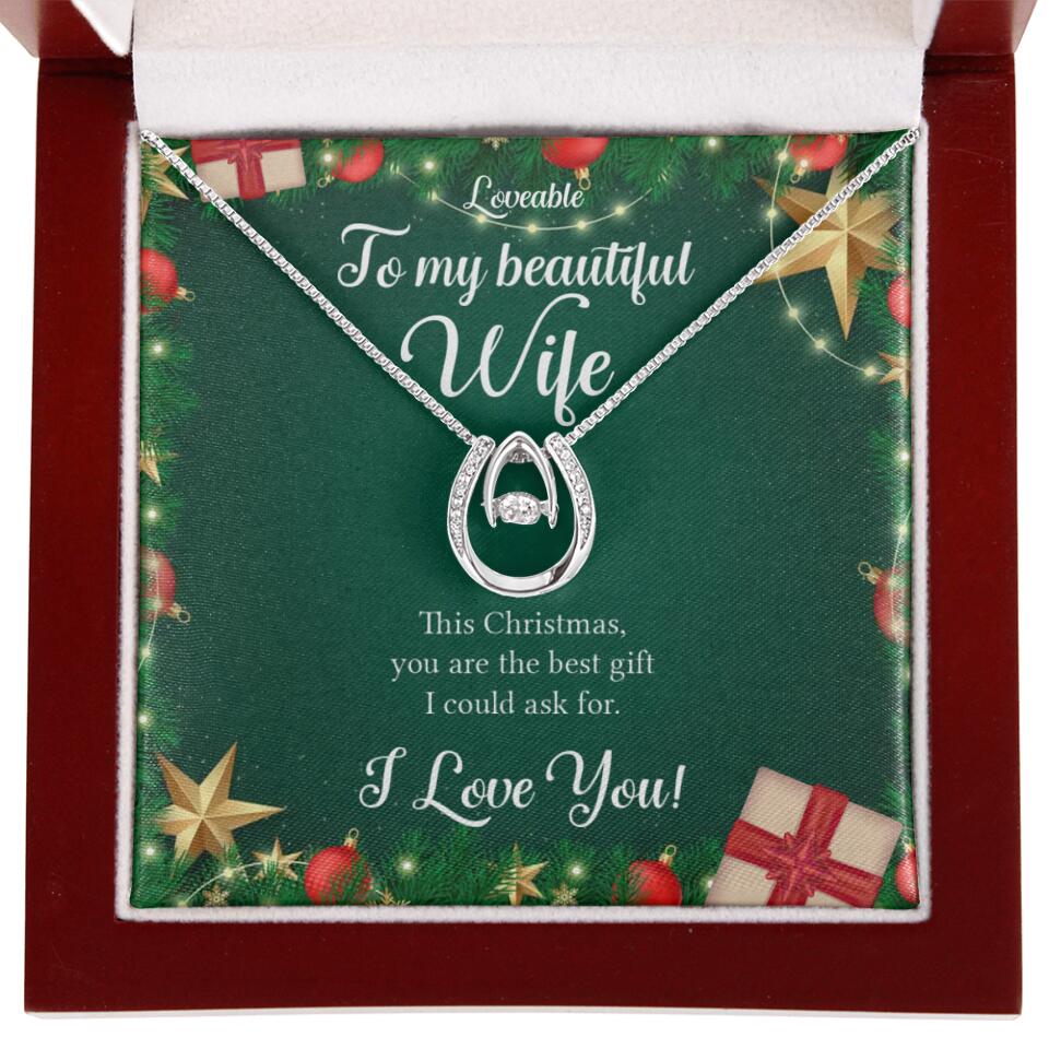 Alluring Beauty - Personalized Xmas White Gold Necklace