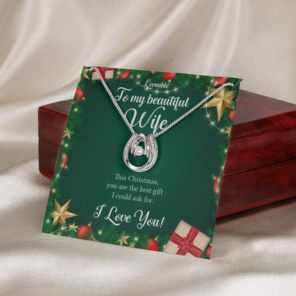 Alluring Beauty - Personalized Xmas White Gold Necklace