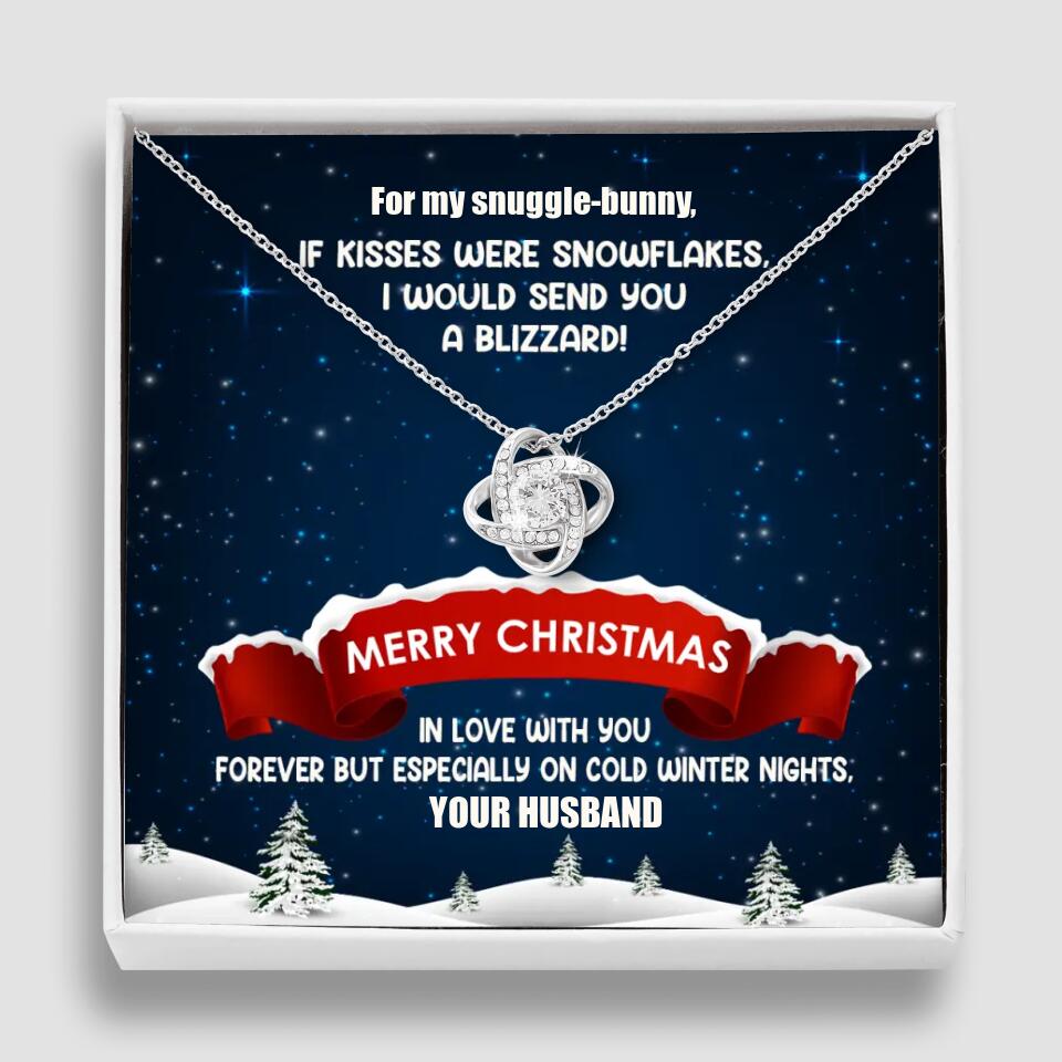 Merry Christmas For My Suggle Bunny Personalized White Gold Necklace