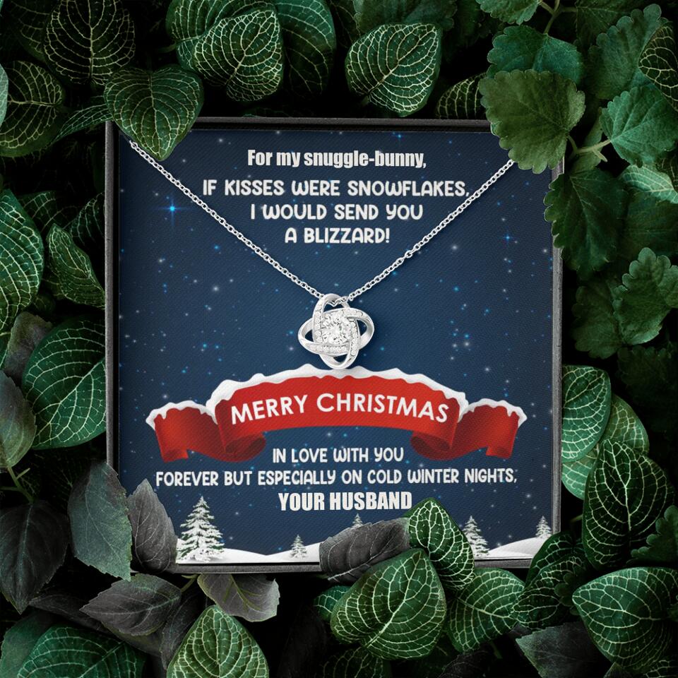 Merry Christmas For My Suggle Bunny Personalized White Gold Necklace