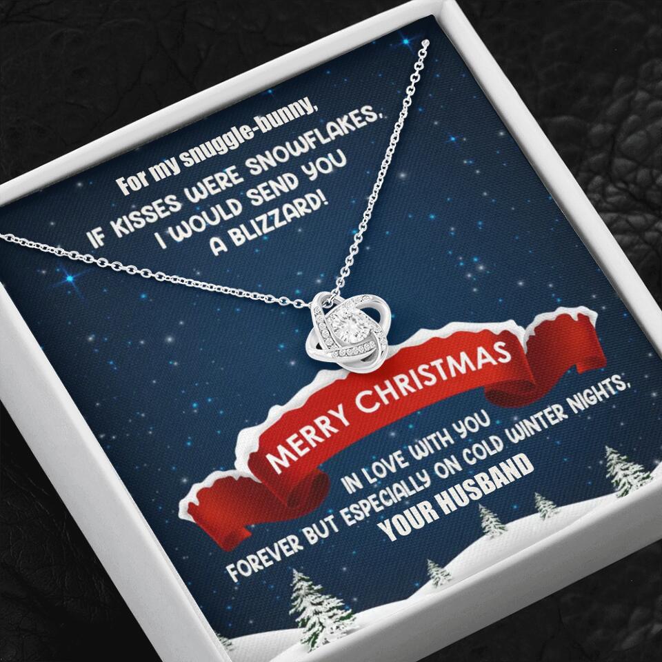 Merry Christmas For My Suggle Bunny Personalized White Gold Necklace