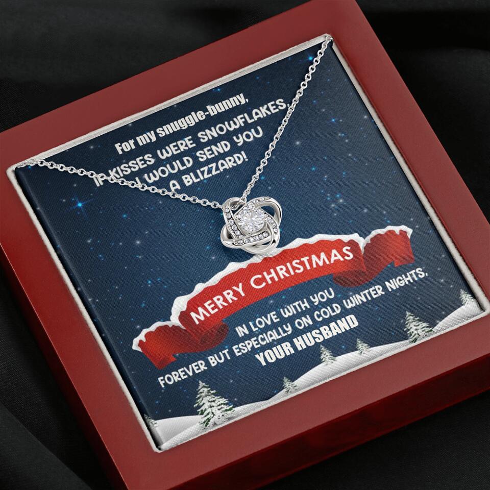 Merry Christmas For My Suggle Bunny Personalized White Gold Necklace