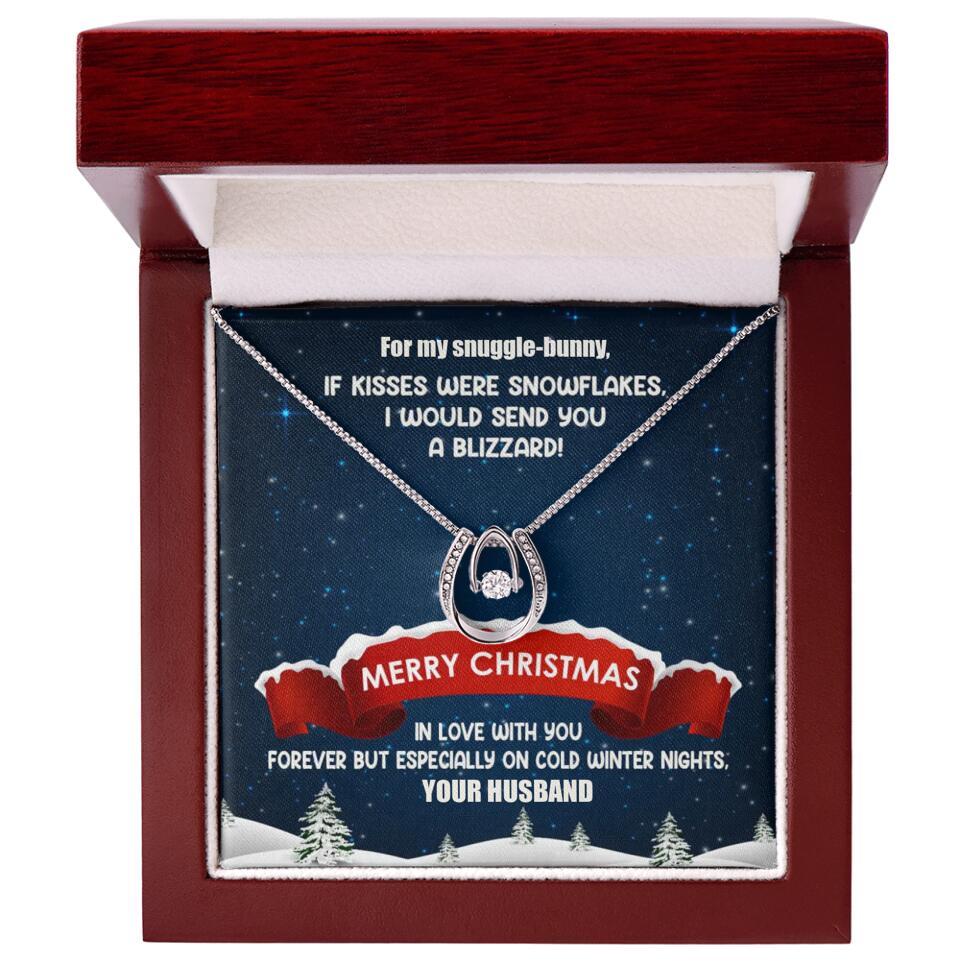 Merry Christmas For My Suggle Bunny Personalized White Gold Necklace