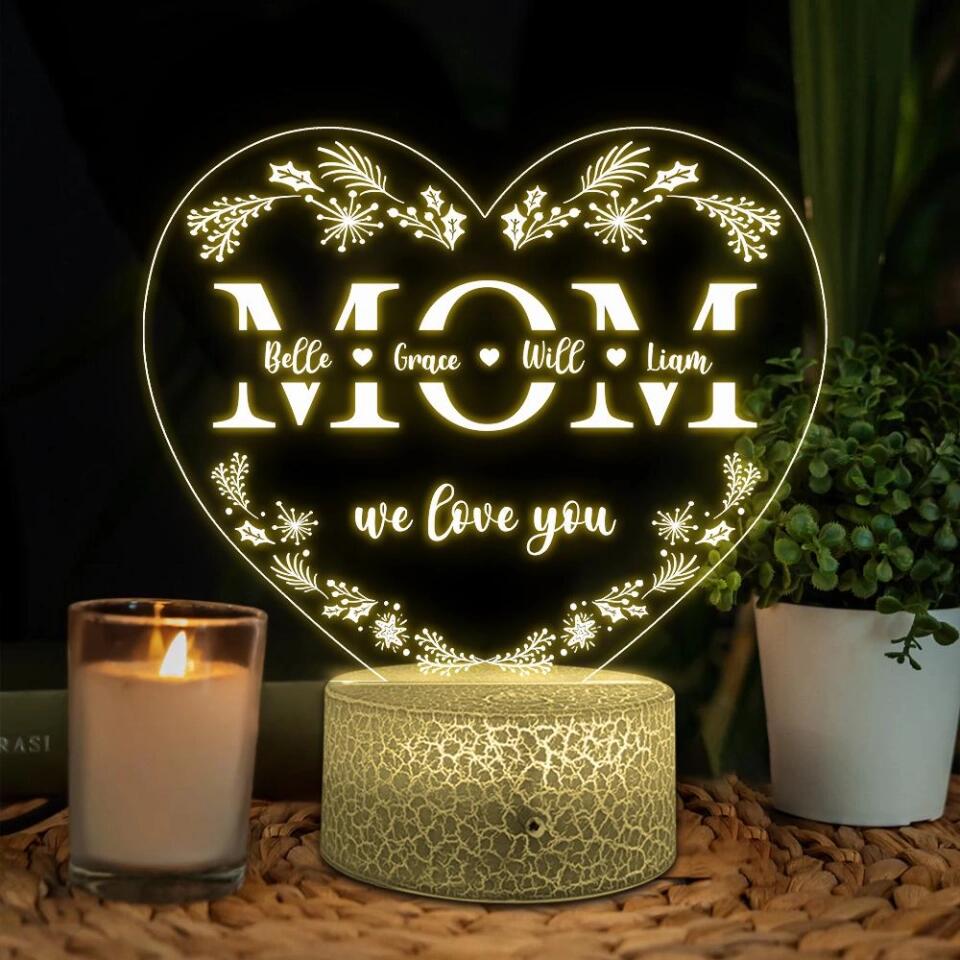 Mom We Love You Personalized 3D Led Light